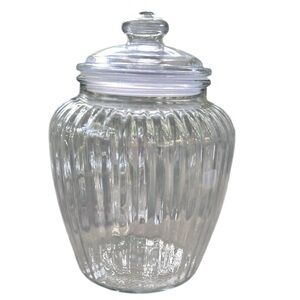 Anchor Hocking Ribbed Bubble Glass Storage Jar